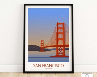 San Francisco Print | San Fran Poster | San Francisco Wall Art | Golden Gate bridge Print | California Wall Decor | SF Cityscape Artwork