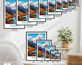 Patagonia Print Wall Art Print Travel Poster | Birthday Present