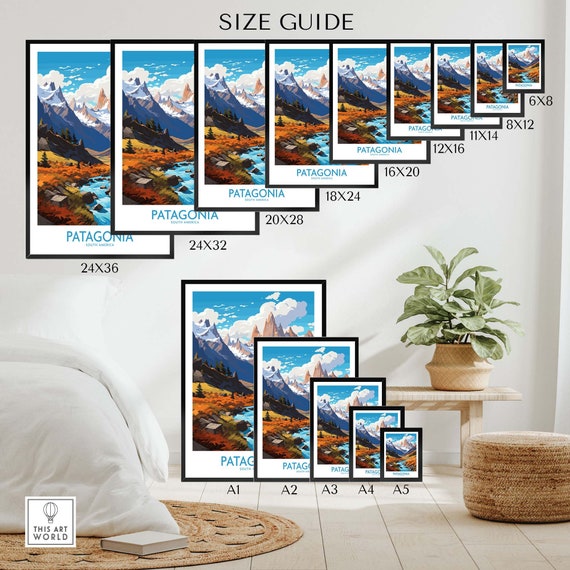 Patagonia Print Wall Art Print Travel Poster | Birthday Present