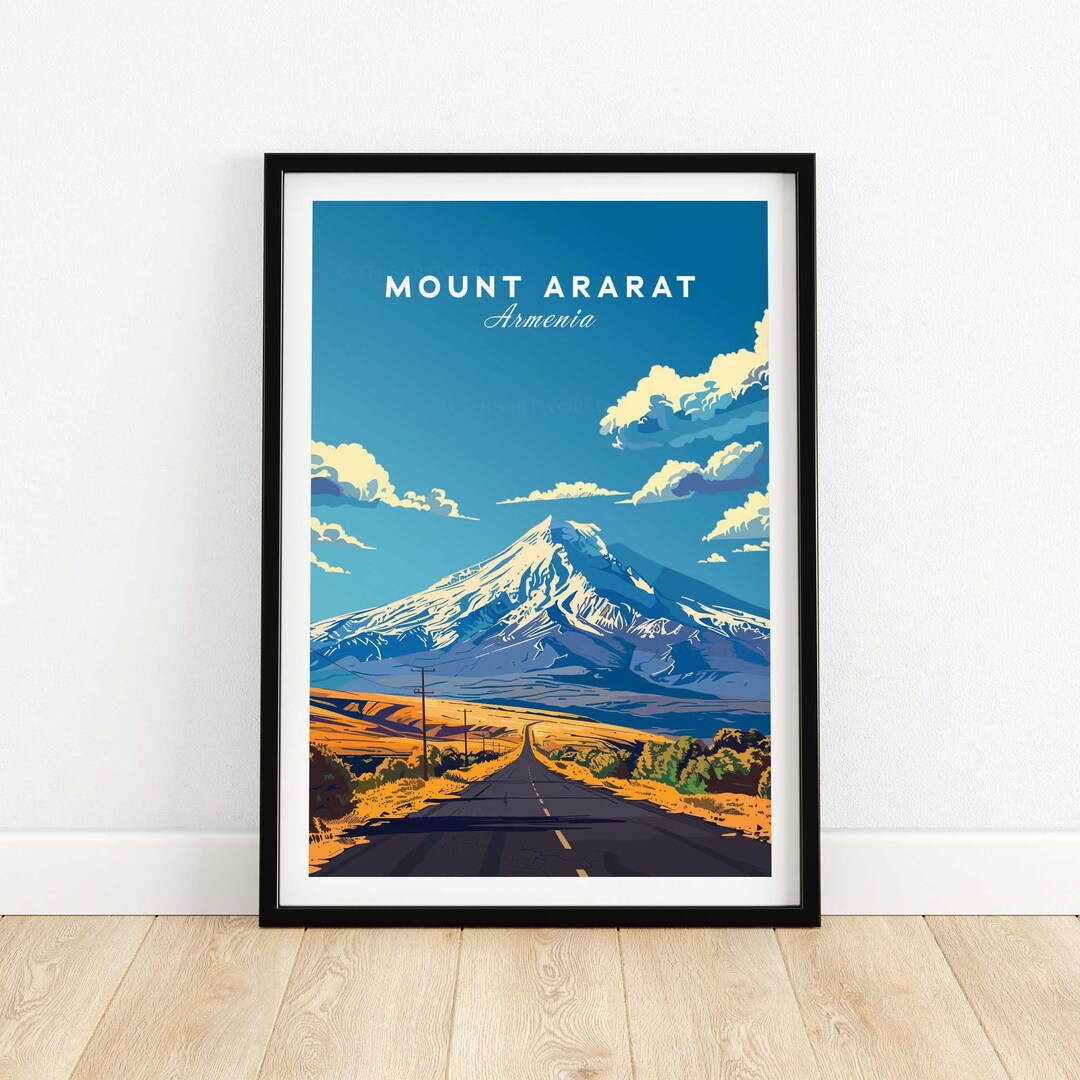 Mount Ararat Poster Armenia Wall Art Print Travel Poster Home Decor ...