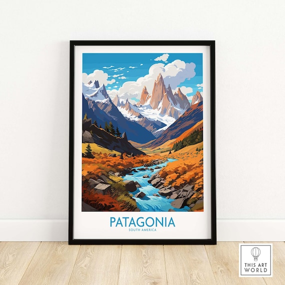Patagonia Print Wall Art Print Travel Poster | Birthday Present