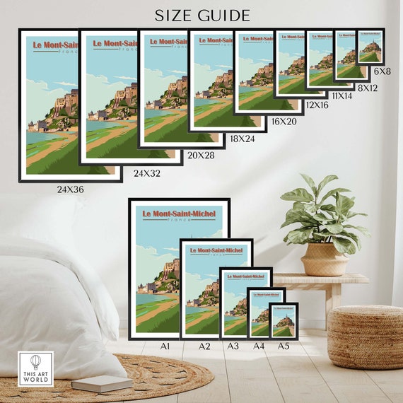 Le Mont Saint Michel Poster Art Print | Mont St Michel France Wall