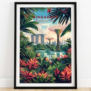 Singapore Marina Bay Poster Print Singapore Wall Art Gift Travel Poster Singapore Art Lovers Gift Marina Bay Sands
