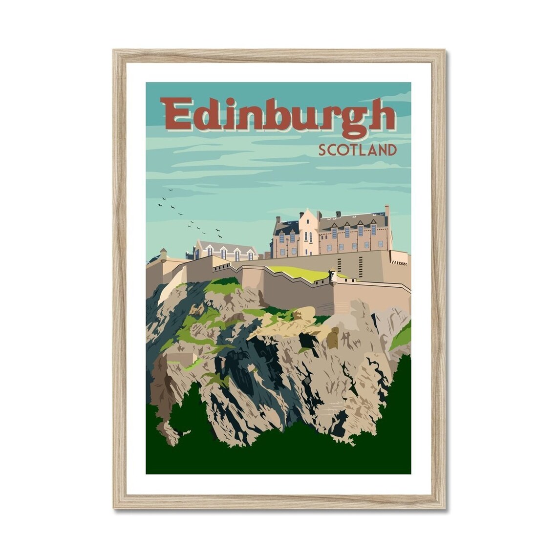 Edinburgh Print Travel Poster Art Edinburgh Scotland Wall Etsy