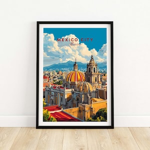 Mexico City Travel Print Wall Art Mexico City Poster Artwork Travel Home Decor Gift Art Lovers Illustration Poster