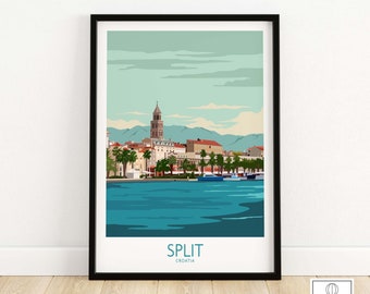 Croatia Split Poster Print | Croatia Wall Art | Croatia Travel Print | Split Croatia Gift | Croatian Home Decor | Framed & Unframed Print