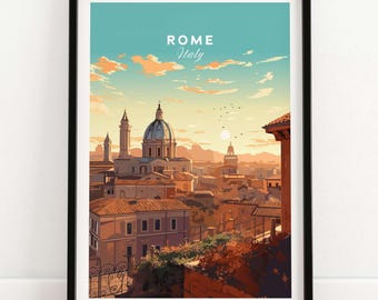 Rome Print | Italy Travel Poster | Birthday present | Wedding anniversary gift | Art Print