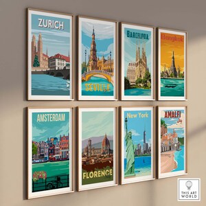 Zurich Switzerland Travel Poster Print | This Art World