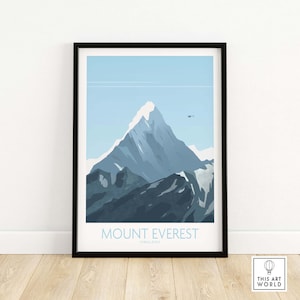 Mount Everest Print Travel Poster | Wall Art | Travel Poster | Framed & Unframed Artwork | Art Print Gift Idea