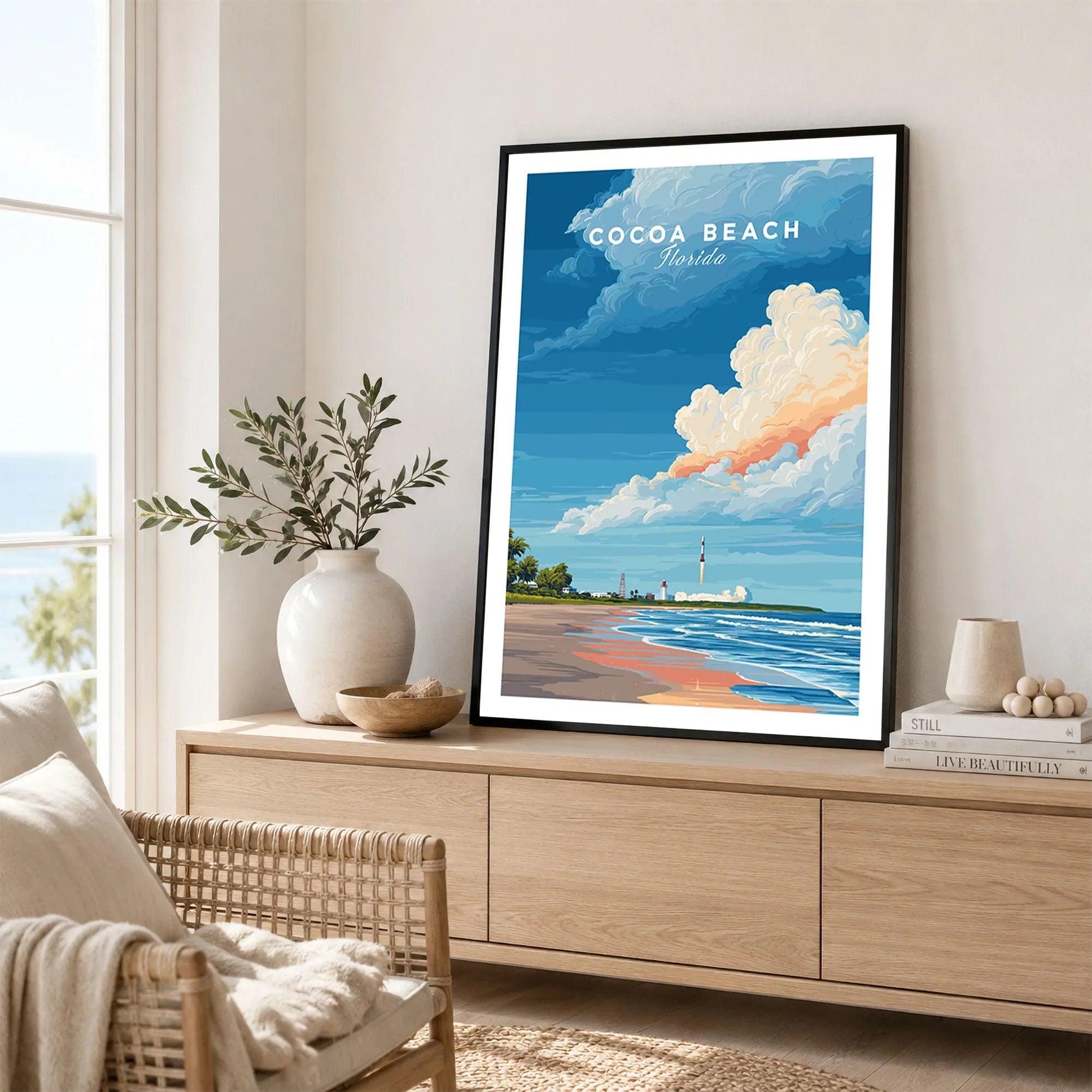 Rocket Launch Print Cocoa Beach Florida, Space Coast Wall Art