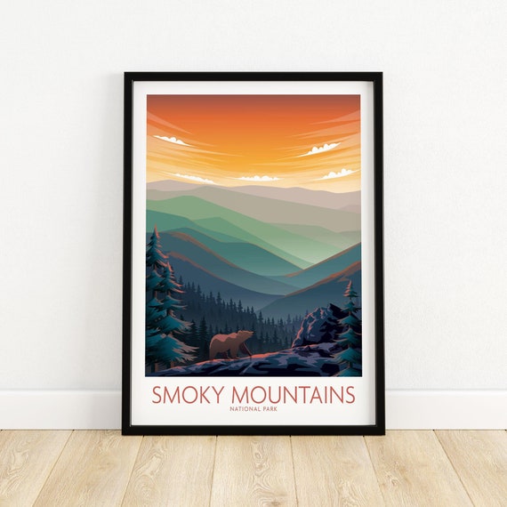 Smoky Mountains Wall Art National Park Poster Wall Art Etsy