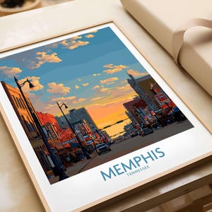 Memphis Tennessee Poster - Iconic Architecture Print & Cityscape Wall Art - Memphis Skyline Decor for Home or Office