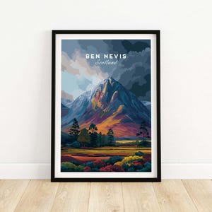 Ben Nevis Print Wall Art, Scottish Mountain Landscape Poster, Nature Decor for Home & Office, Outdoor Adventure Gift, Hiking Wall Hanging