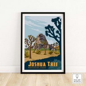 Joshua Tree National Park Poster, Detailed and Vibrant Wall Art, Perfect for Home Decor, Ideal Gift for Nature Lovers