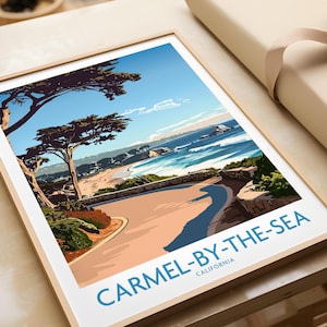 Carmel-by-the-Sea Wall Art Print California Travel Poster Artwork Gift California  Home Decor Carmel-by-the-Sea Illustration Art Lover Print