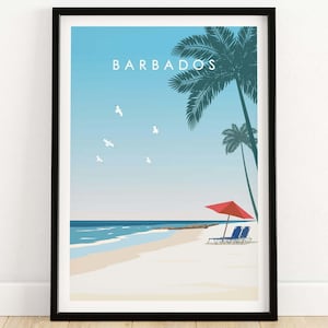 Barbados Poster | Wall Art | Minimalist Art Print | Framed & Unframed Artwork | Home Decor Gift Idea