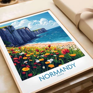 Normandy Wall Art Poster Normandy Art Print Travel Print | Home Décor Poster Gift | Digital Illustration Artwork  France