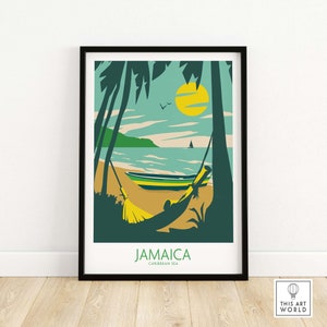 Jamaica Poster Retro | Wall Art Print | Travel Poster | Framed & Unframed Gift