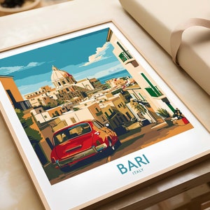 Bari Print Italy Puglia  Italy Travel Poster Bari Artwork Poster Gift Italy Home Decor Bari Illustration Art Lover Italy Print