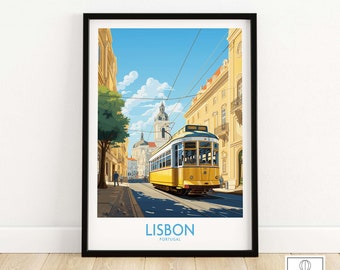Lisbon Print Modern | Portugal Travel Poster | Birthday present | Wedding anniversary gift | Art Print