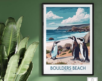 Boulders Beach Poster South Africa Travel Poster Home Decor Gift Wall Art Print Birthday Present Wall Art Print