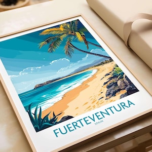 Fuerteventura Kunstdruck Fuerteventura Kunstdruck Reise-Print | Poster Geschenk Wohndekoration | Digitale Illustration Kunstwerk Spanien Kanaren