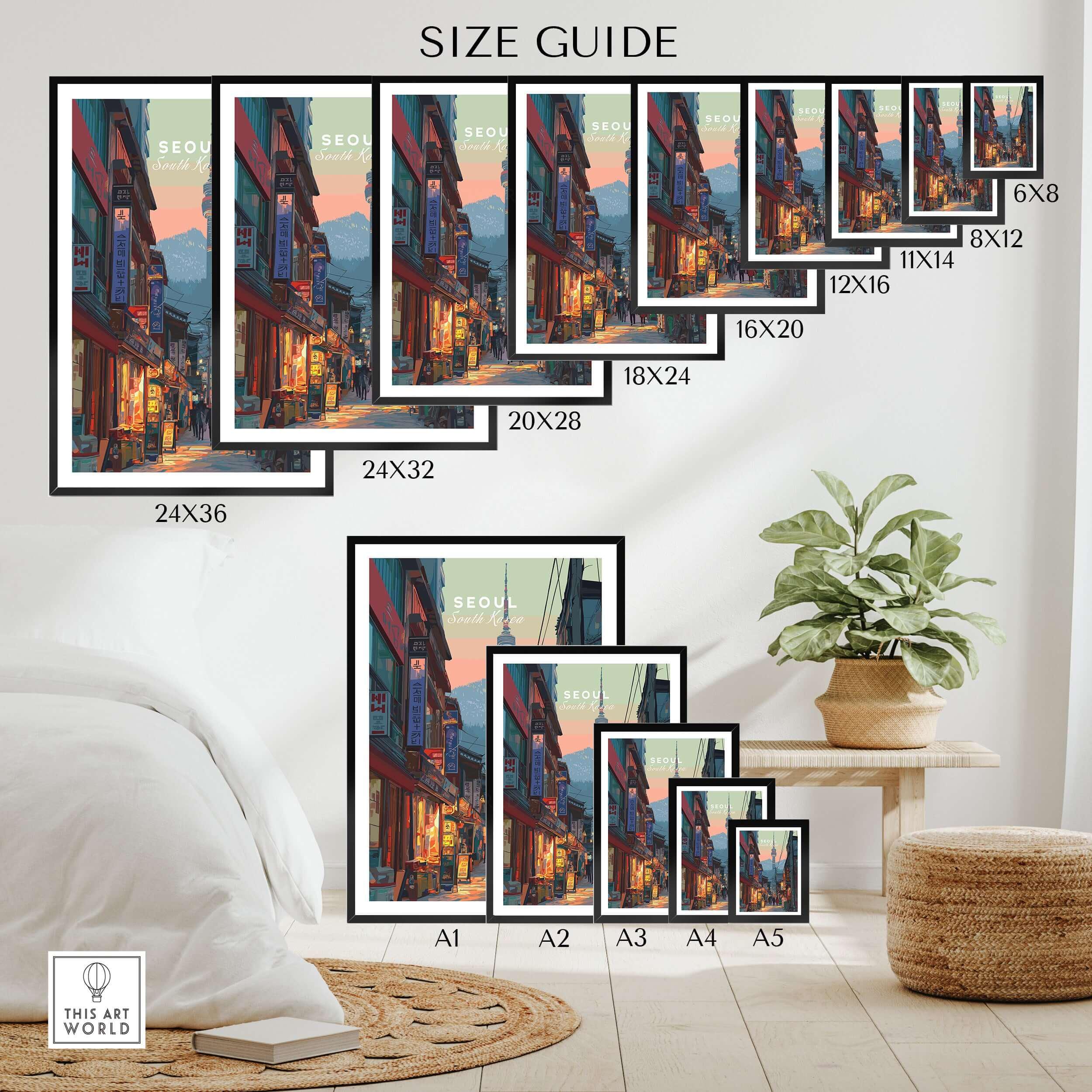 N Seoul Print South Korea, Seoul Home Decor, Korean Culture Art