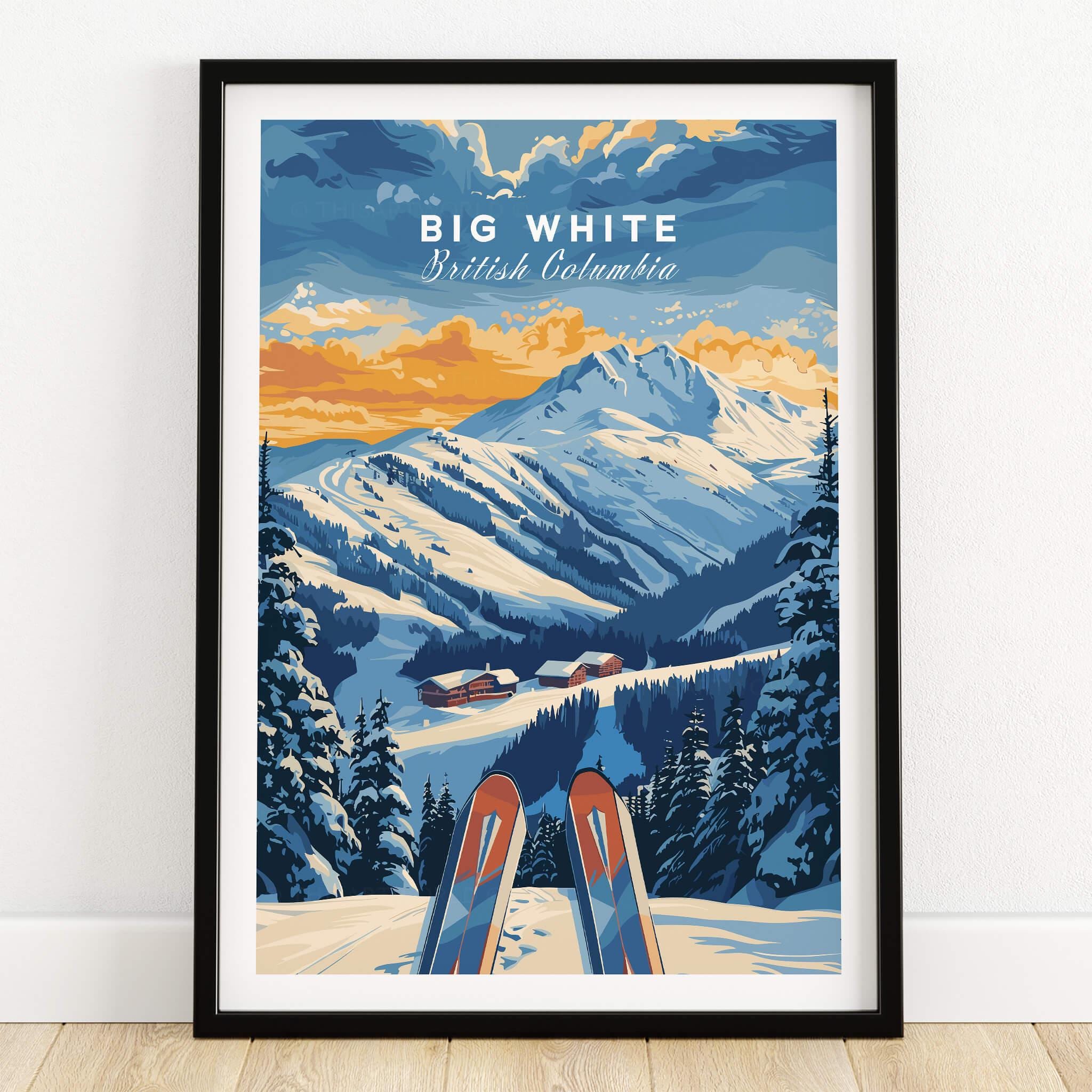 Vintage Poster Dolomites Trentino Ski Snow Winter White Bear Pipe Top