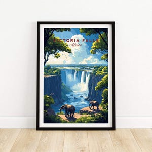Victoria Falls Travel Print Victoria Falls Art Print Travel Print | Home Décor Poster Gift | Digital Illustration Artwork