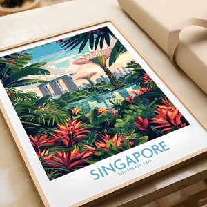 Singapur Gardens by the Bay Poster Marina Bay Sands Wall Art Print