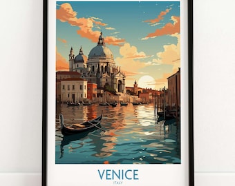 Venice Travel Print Wall Art Venice Italy Birthday present Venice Wedding anniversary Venice gift Venice Illustration