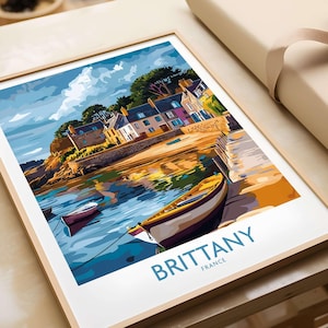 Impresión de arte de pared de Bretaña, póster de Francia, póster de Bretaña, obra de arte, decoración del hogar, arte de pared para el hogar, regalo de Bretaña
