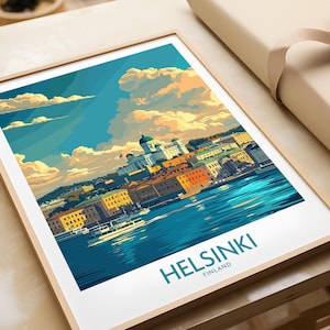 Helsinki Travel Poster - Finland Helsinki Wall Art Print Finland Home Decor Helsinki Artwork Poster Gift Helsinki Illustration Art Lover
