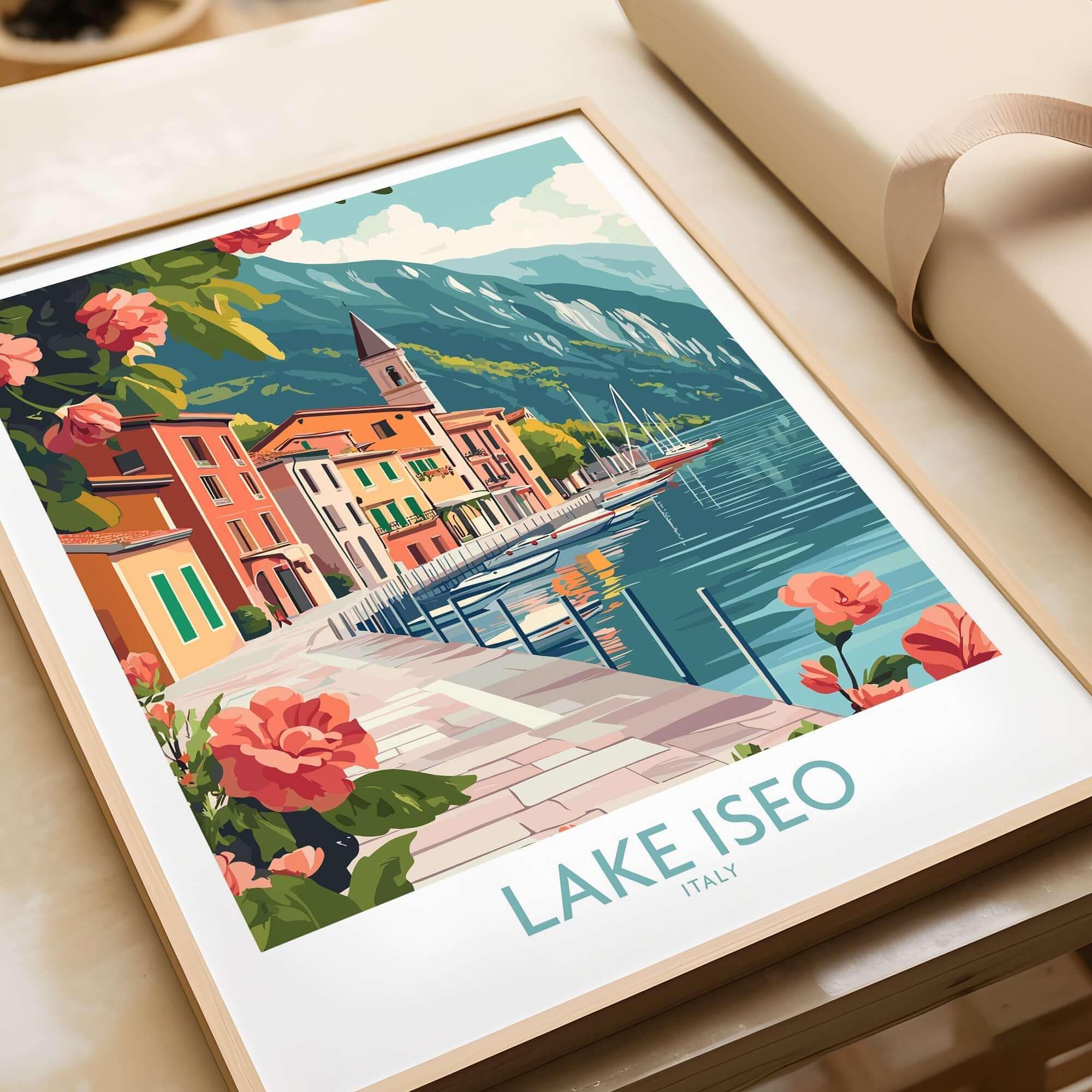 Lake Iseo Art Print Italy Lake Iseo Travel Print Wall Art Lake Iseo Wall Hanging Home Decor Lake Iseo Gift Art Lovers  Italy Wall Art Print