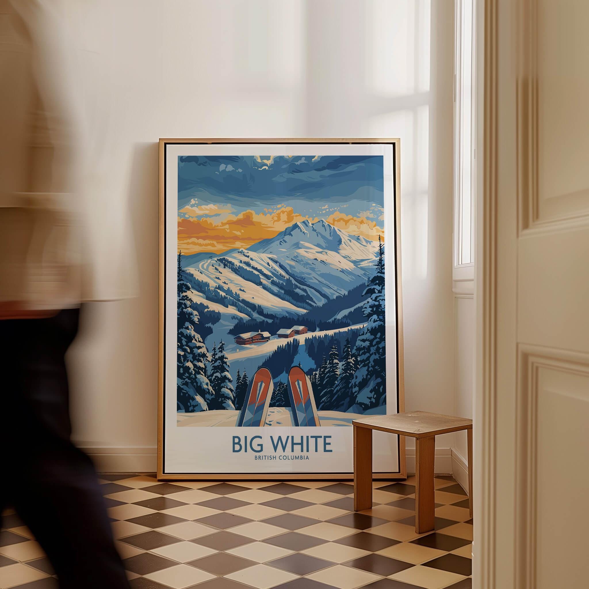 【約84cm】SIMRIDE アートポスター（超大型A1サイズ）ホワイトロップ Big White Wall Art Print Canada Poster Big White Ski Resort Poster