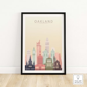 Oakland Print | Oakland Skyline Print | Wall Art Poster | Oakland City Print | Oakland Cityscape Wall Decor | Oakland Gift | California Art