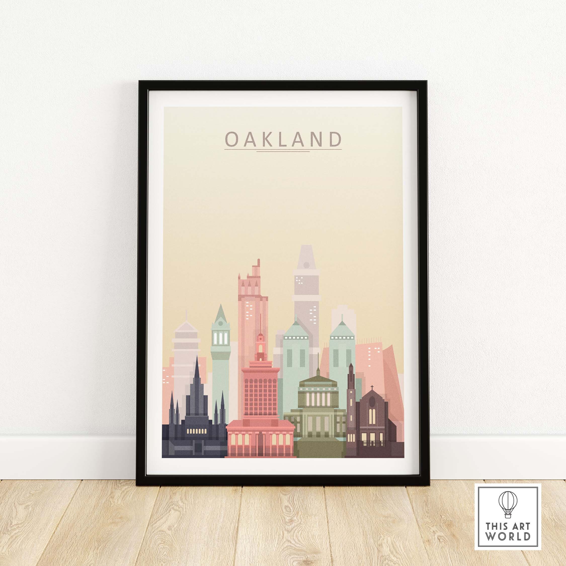 Oakland Print | Oakland Skyline Print | Wall Art Poster | Oakland City Print | Oakland Cityscape Wall Decor | Oakland Gift | California Art