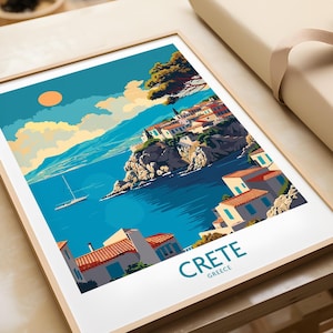 Crete Wall Art Print Crete Wall Art Print Greece Travel Poster Home Decor Crete Artwork Poster Gift Crete Illustration Art Lover Greece