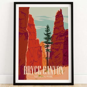 Bryce Canyon National Park Print | Bryce Canyon Poster | Wall Art | Travel Poster Art | Utah Print | Bryce Canyon Gift