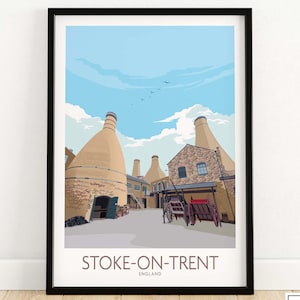 Stoke on Trent Print | Staffordshire Poster | England Travel Poster | Stoke-on-Trent Gift Idea