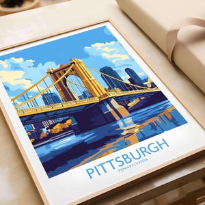 Pittsburgh Travel Poster Pittsburgh Wall Art Print Pittsburgh Poster Wall Decor Illustration Pittsburgh Art Gift Pennsylvania