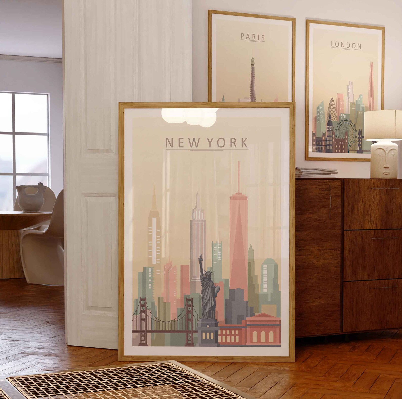 New York Skyline Print Wall Art Poster New York City Wall Art NY ...