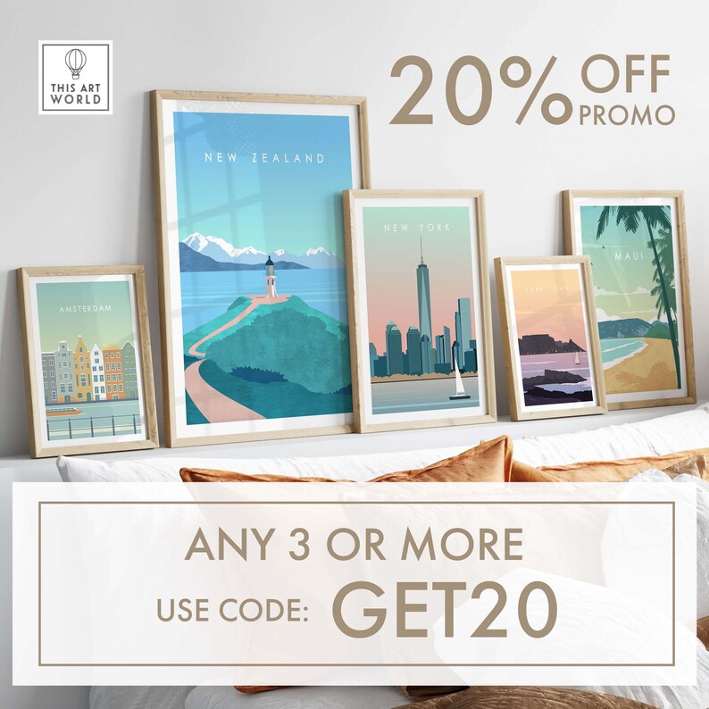 New Zealand Print NZ Wall Art New Zealand Art Travel Etsy