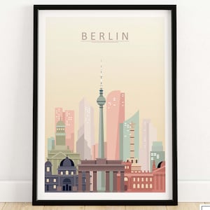 Berlin Skyline Print | Berlin City Poster | Berlin Wall Art Cityscape | Berlin Germany Wall Decor | Home Decor Gift Idea