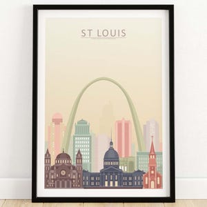 St Louis Skyline Wall Art Print | St Louis Poster Missouri