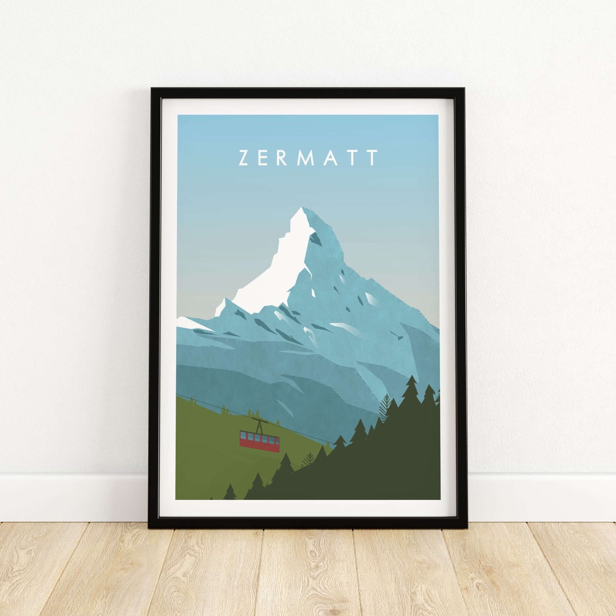 Zermatt Poster Print / Zermatt Wall Art / Suiza Ski Poster Art Etsy
