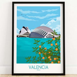 Valencia Poster Print | Travel Poster | Home Decor | Framed & Unframed Gift Idea