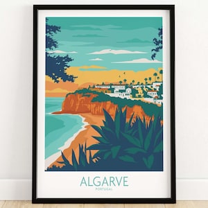 Algarve Print | Portugal Wall Art | The Algarve Travel Poster | Algarve Holiday Gift Idea