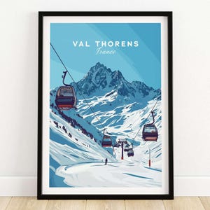 Val Thorens Ski Art Print - Winter Sports Wall Decor from the French Alps - Premium Museum Quality Fine Art Print for Home Office