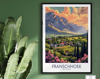 Franschhoek Travel Poster Travel Poster Home Decor Gift Wall Art Print Birthday Present Wall Art Print